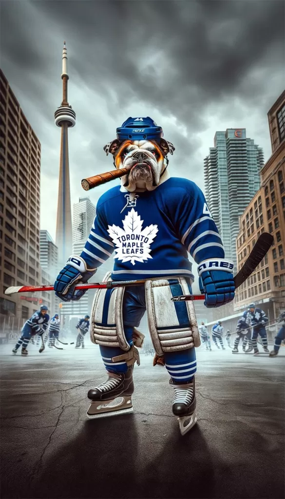BullDog as Maple Leaf player - AI-Generated Content